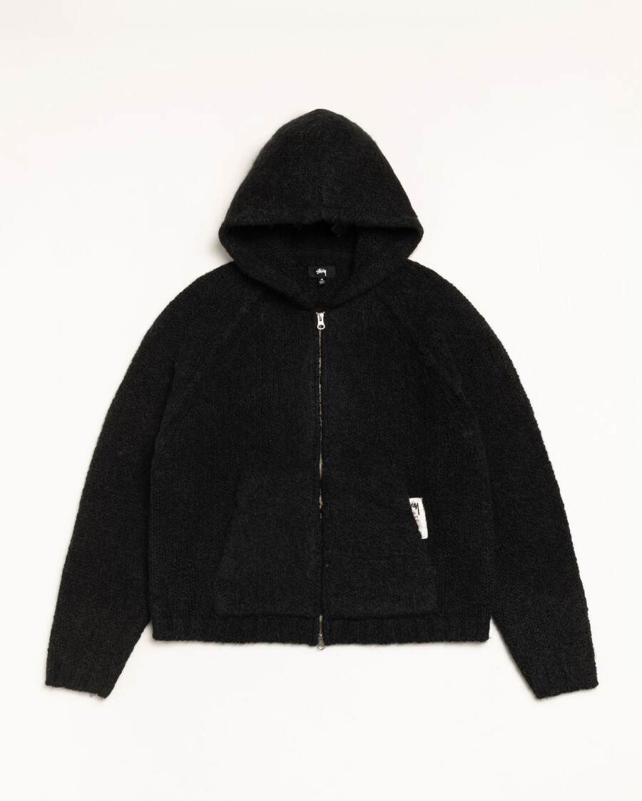 chunky knit zip hoodie