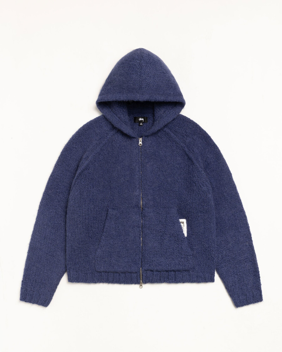 chunky knit zip hoodie