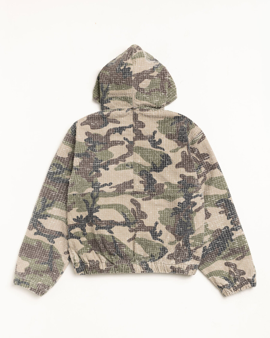 work jacket camo canvas needlepunch in woodland camo