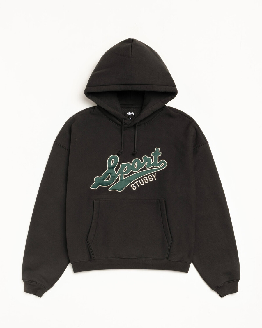 satin patch hoodie