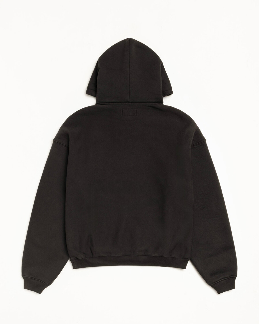 satin patch hoodie