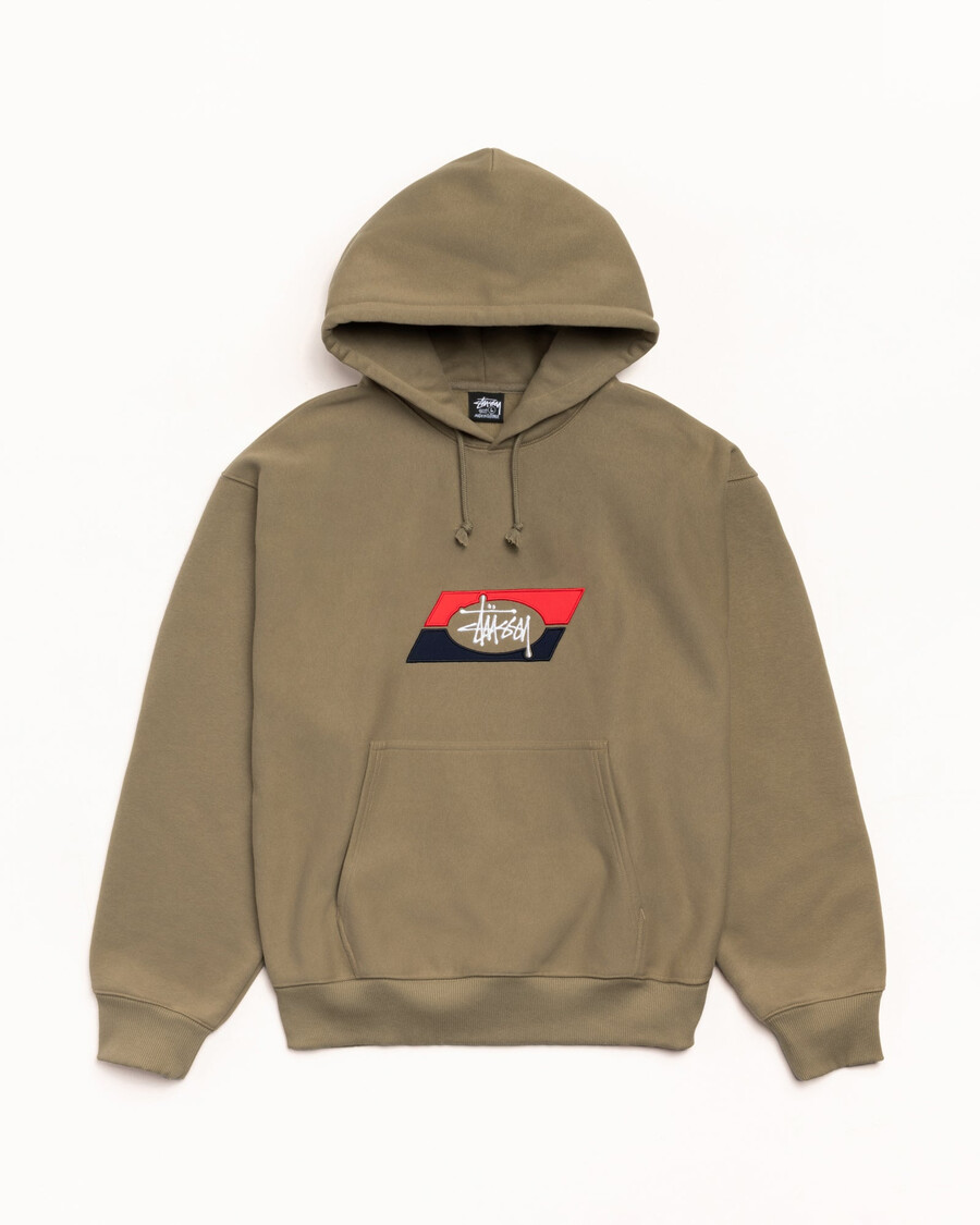double stripe embroidered hoodie