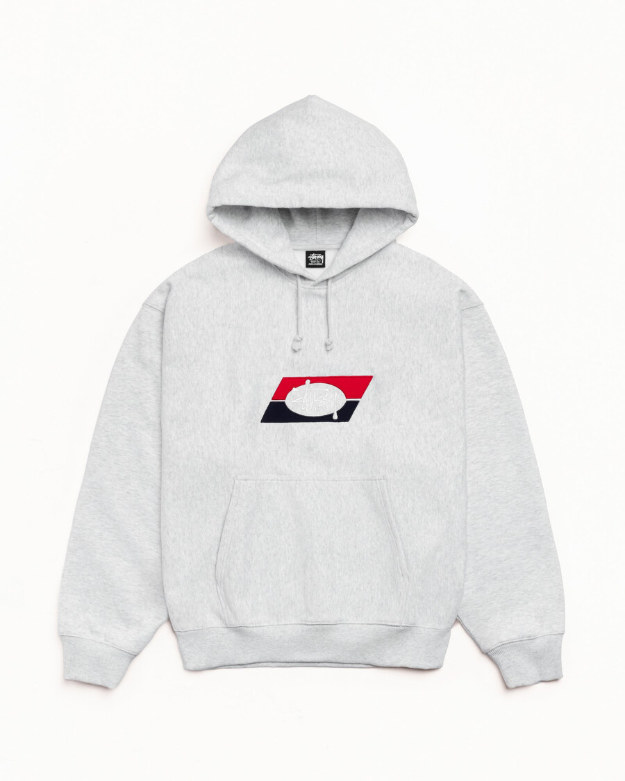 double stripe embroidered hoodie