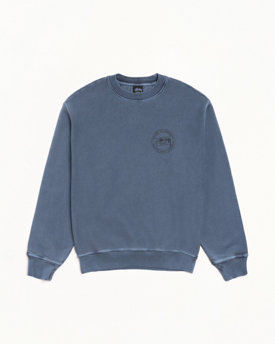 stüssy wear crew pigment dyed