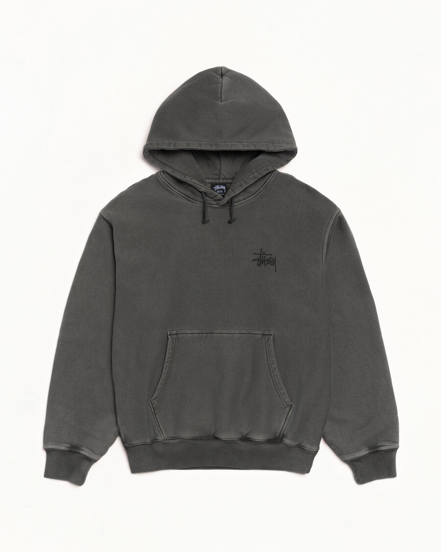 basic stüssy hoodie pigment dyed