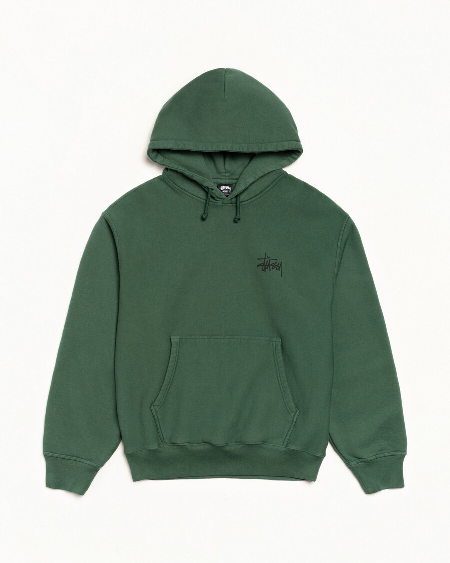 basic stüssy hoodie pigment dyed