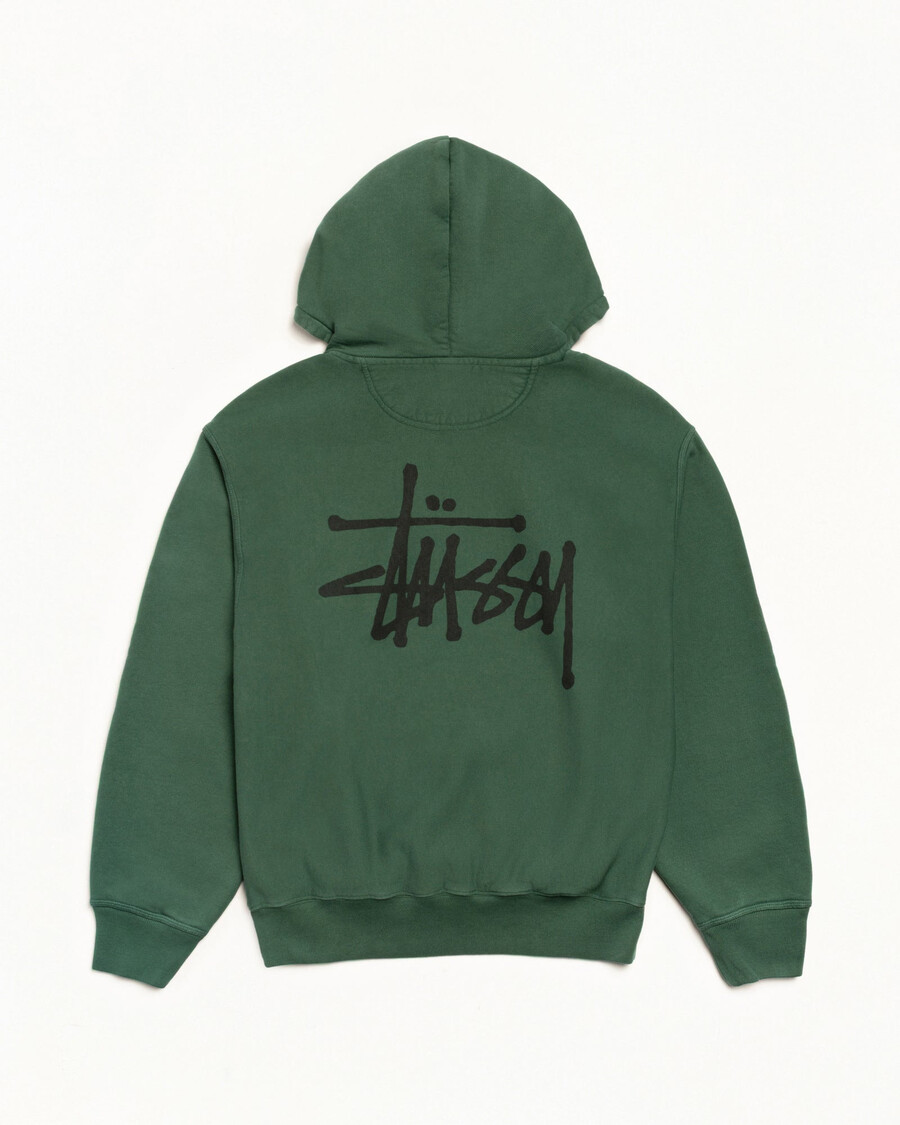 basic stüssy hoodie pigment dyed