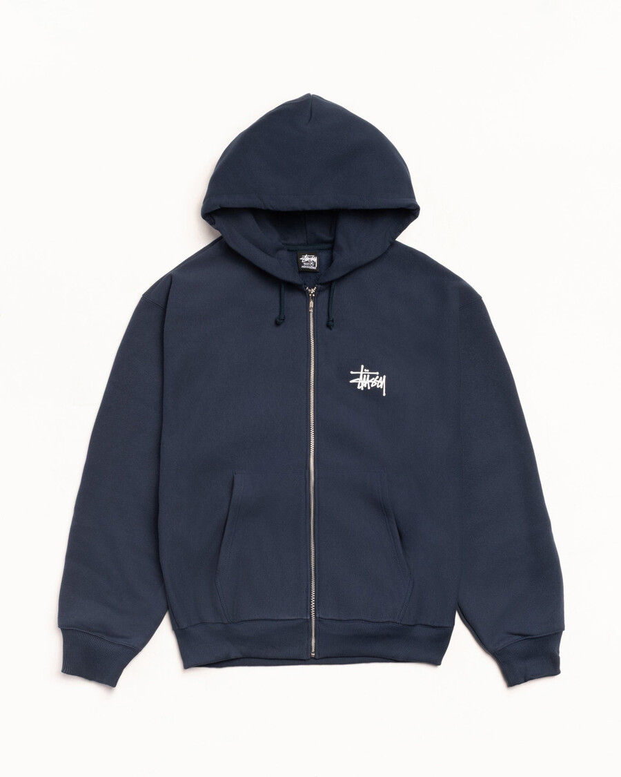 basic stüssy zip hoodie
