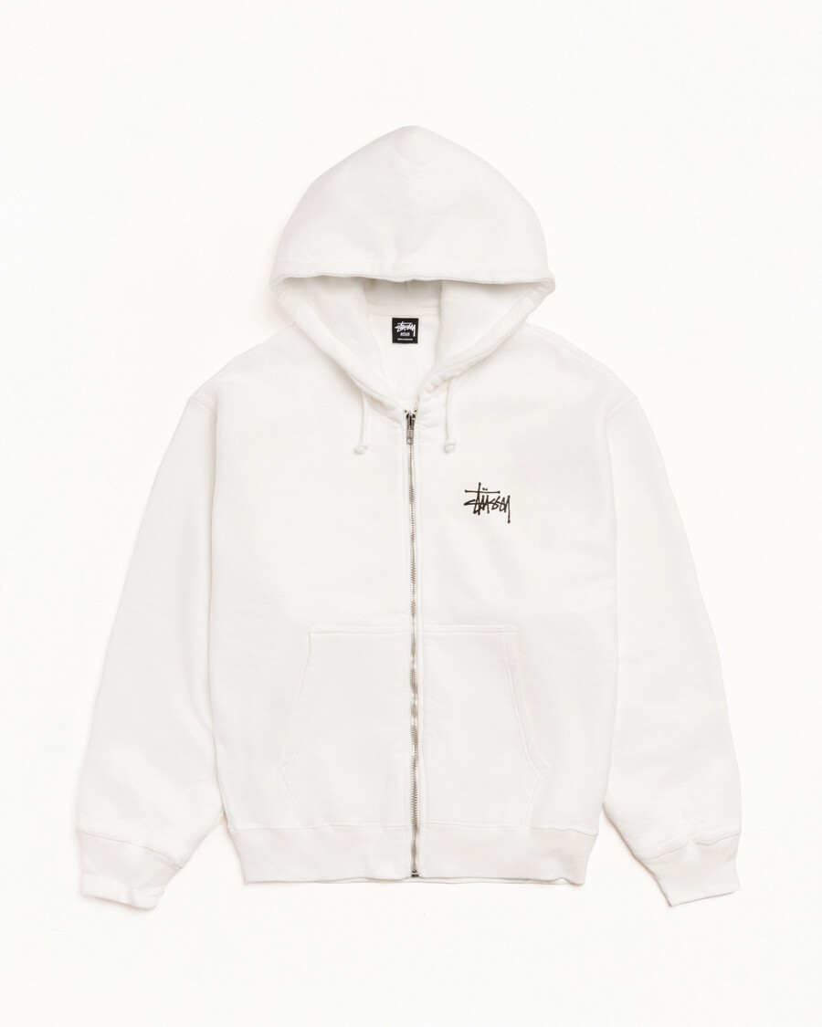 basic stüssy zip hoodie pigment dyed